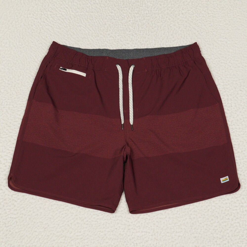 Vuori Banks Short Mens XXL Maroon 7" Inseam Classic-Fit Stretch Style# V330